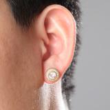Hip Hop Iced Out Bling Stud Earrings Jewelry For Men Women Gifts QK-600112