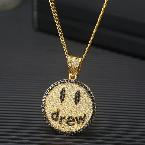 Hip Hop Jewelry Drew Smiling Face Pendant Necklace For Men Women QK-102334