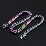 Hip Hop Trendy Colorful Stainless Steel Necklaces QK-203041