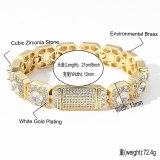 Hip Hop Claw Stone Bling Iced Out Square Tennis Link Chain Bracelets BESSL020819