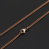 3mm Stainless Steel Men Gold Black Steel Rose Link Chain Necklaces QK-8009110