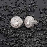 Hip Hop Iced Out Bling Stud Earrings Jewelry For Men Women Gifts QK-600112