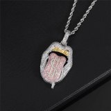 Dollar Sign Mouth Pendant Men&Women Necklaces QK-108192