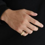 Hip Hop Pave Wedding Party Women Baguette Finger Rings QK-500819