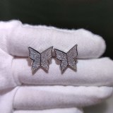 Bling Iced Out Butterfly Stud Earrings QK-600617