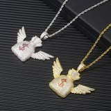 Moveon Dollar $ Symbol Purse Angel Wings Necklaces Charm Pendant QK-101627