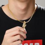 Out The Lightning Necklace & Pendant Men's Hip Hop Jewelry Gift QK-100819