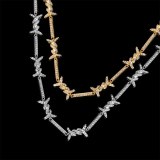 Stone Bling Iced Out Stick Tie Link Chain Necklaces QK-204051