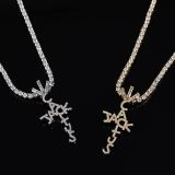 Hip Hop Iced Out Bling Cross Pendant Necklaces QK-103546
