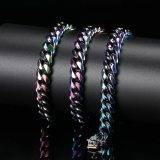 Stainless Steel Round Cuban Link Chain Chokers Necklaces QK-203849
