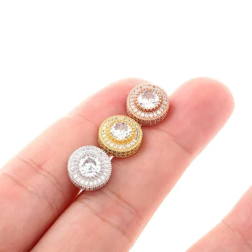 Hip Hop Iced Out Bling Stud Earrings Jewelry For Men Women Gifts QK-600112