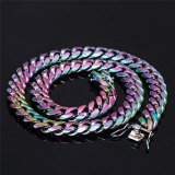 Hip Hop Trendy Colorful Stainless Steel Necklaces QK-203041