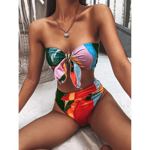 Sexy Women Female High Waist Bikini Swimsuits LY2100718