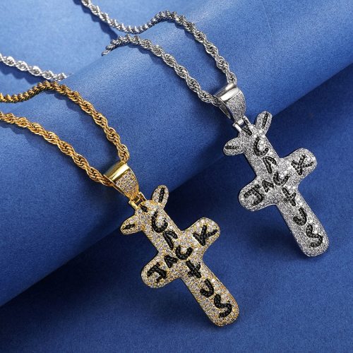 Hip Hop Iced Cubic Zircon Plated Gold Silver Color Pendant &Necklaces N0318596