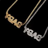Hip Hop Paved Bling Ice Out Rock Candy Pendant Necklace QK-900415