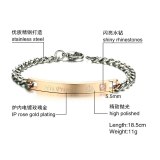 Her King His Queen Couple lover Bracelets Stainless Steel Crytal Crown Charm Bracelets