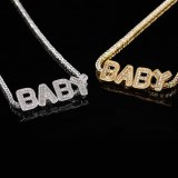 Hip Hop Paved Bling Ice Out Rock Candy Pendant Necklace QK-900415