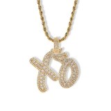 Bling Letters Pendant Necklace Celebrity Style Mens Necklace QK-107384
