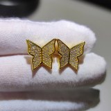 Bling Iced Out Butterfly Stud Earrings QK-600617