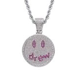 Hip Hop Jewelry Drew Smiling Face Pendant Necklace For Men Women QK-102334