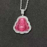 Hip Hop Buddha Pendant With Chain Necklaces QK-104253