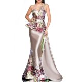 Elegant Formal Gown O-Neck Flowers Mother of The Bride Dresses SC201324