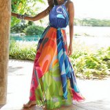 Women Sleeveless Bandage Print Dress Dresses 807081