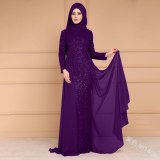 Women Fake Two Pieces Muslim Dress Dresses SC1409110