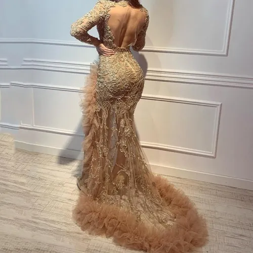 Women's Golden Banquet Party Mermaid Dress Dresses SC204758