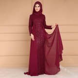 Women Fake Two Pieces Muslim Dress Dresses SC1409110