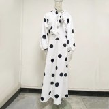 New Spring Polka Dot Print Dress Women Long Sleeve 82087081