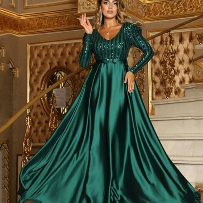 Women Deep V Big Swing Sexy Long Party Dress Dresses SC8039410