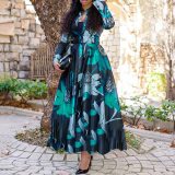 New Print Women Long Dress Dresses SC201728