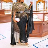 Sexy Cloak Sparkling Sequins Women's Gold Banquet Dresses sc852738