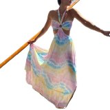 Women Long Maxi Dress Sleeveless Flower Printed Dresses SC211324