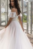 White Mesh Long Maxi Dress Women Off the Shoulder Lace Dresses sc805162