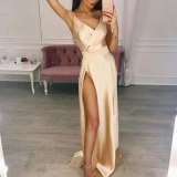 Women Spaghetti Strap Maxi Dress Sleeveless Long Party Dresses M18083243