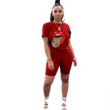 Women Crop Top + Biker Shorts Bodysuit Bodysuits ZTD-S-01829