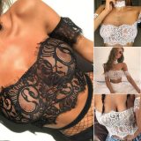 Sexy Women Lace Off Shoulder Tube Tops Short Lingerie Crop Top Underwear 113849