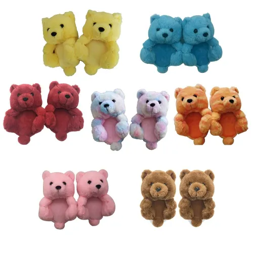 Mom and Me Adult Kids New Cartoon Boys and Girls Teddy Bear Slippers