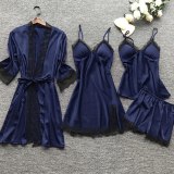 Four-Piece Sexy Pajamas Shorts Sling Women With Chest 490101