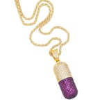 Men Hip Hop Bling Ice Out Pendants With Chains Necklaces 1902132