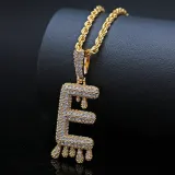 Iced Out Initials Bubble Letters Necklaces & Pendant With Chains LN1904354