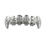 Hip Hop Rapper Cross Crystal 2 Rhinestone Mouth Teeth Grills XHYT101627