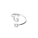 Women Opening 26 Letters With Rhinestone Crystal Finger Rings LR0800314