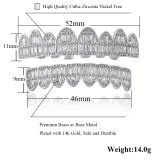 Men Square Gold Silver Color Teeth Top Bottom Grills 114051