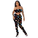 Letter Print 2 Piece Matching Bodysuits Bodysuit Outfit Outfits 6399