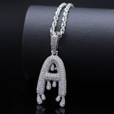 Iced Out Initials Bubble Letters Necklaces & Pendant With Chains LN1904354
