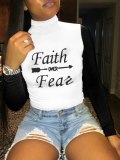 White Long Sleeve Lip Print T Shirt Women Tops 2806071