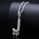 Iced Out Initials Bubble Letters Necklaces & Pendant With Chains LN1904354
